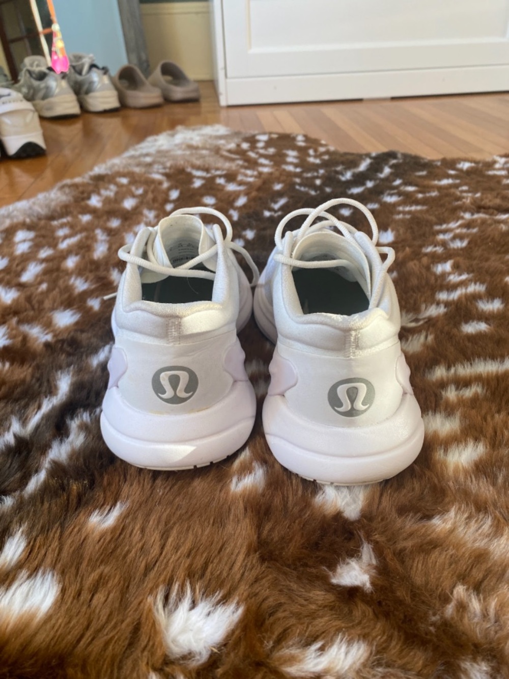 lululemon athletica White Athletic Sneakers with Silver Logo